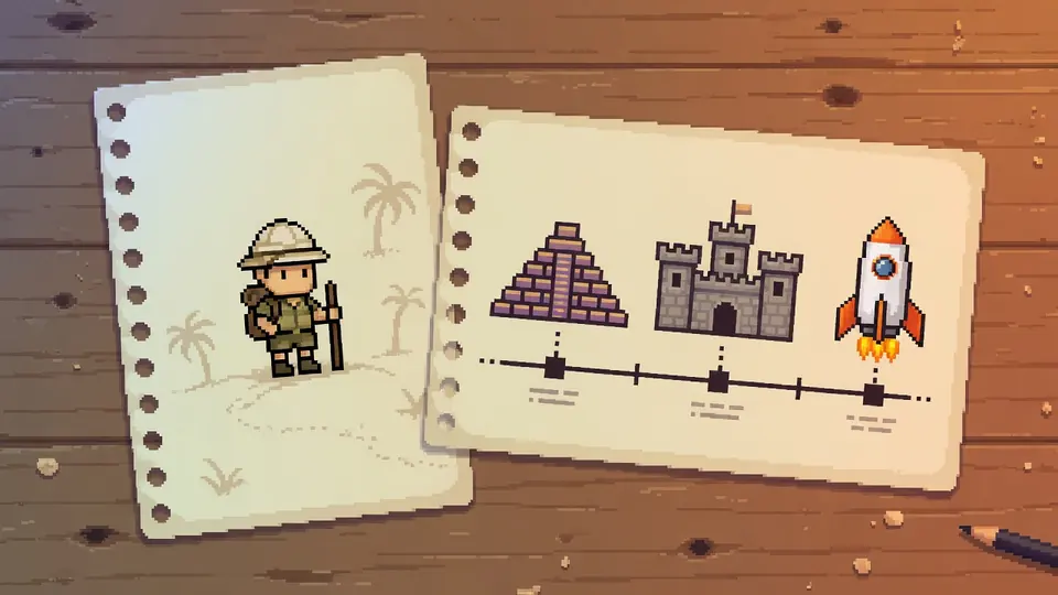 Two field-note cards comparing Eraly with other daily history games